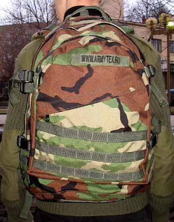 Ранец штурмовой 6Ш112 - Ранец штурмовой УМТБС, цвет woodland, вид сзади на фигуре