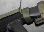 Ружейный ремень М707 трехточечный - Крепление за шейку приклада через переходник
